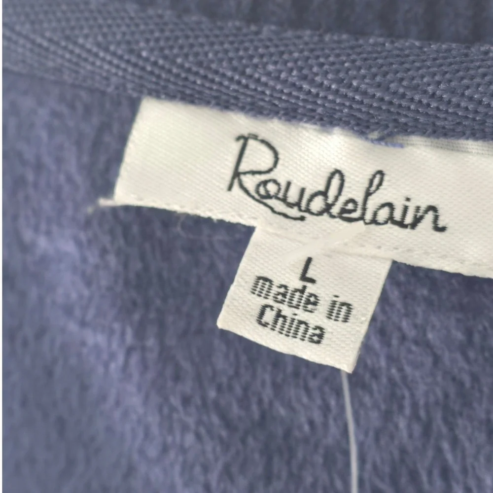 Roudelain Womens Velour 2 Pc Pajama Set Navy Large Henley Cozy Sleepwear PJs NWT